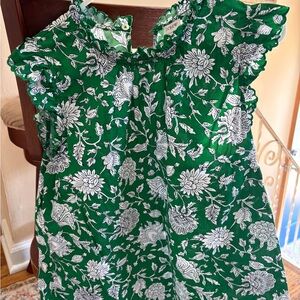 J. Crew Womens Green Floral Blouse- size Large